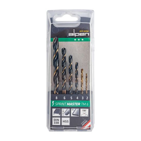 ALPEN  ALPEN Sprint Master Tm6 6-pcs 2 - 3 - 4 - 5 - 6 - 8mm Hss Set