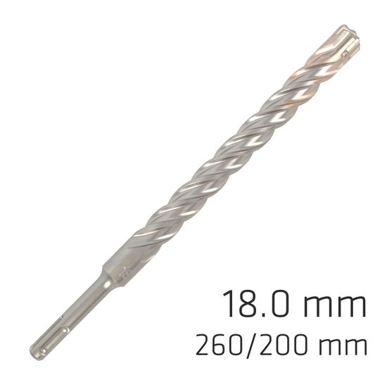 ALPEN Force X 18.0 X 250/200 Sds-plus Rebar Drill Bit X4 Cutting Edges