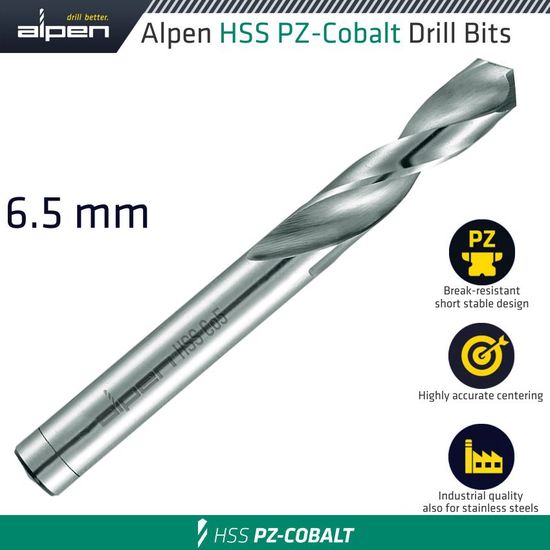 ALPEN Cobalt Drill Short Bulk 6.50mm