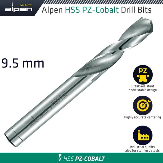 ALPEN Cobalt Drill Short Bulk 9.50mm