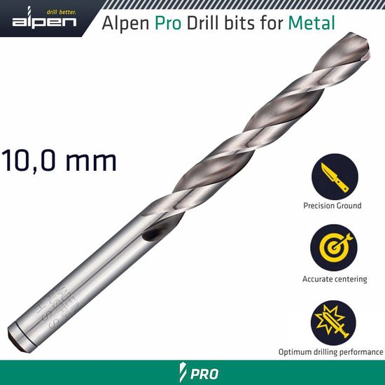 ALPEN Pro Hss Drill Din 338 Rn 135 With Split Point 10.0mm Bulk