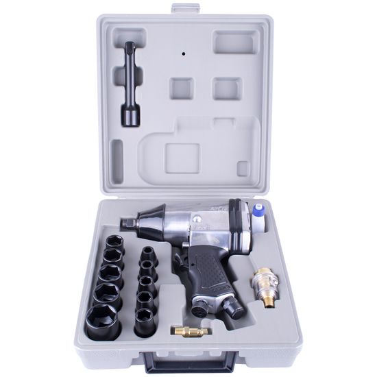 AIRCRAFT Air Impact Wrench 1/2' 17 Piece Kit Single Hammer