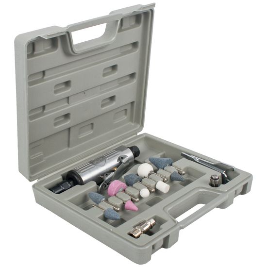 AIRCRAFT Air Die Grinder 6mm 14 Piece Kit Blow Mould Case
