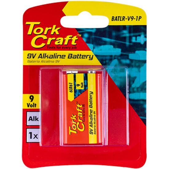 TORK CRAFT Battery 9v Alkaline X1 Per Card