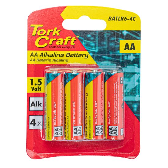 TORK CRAFT Battery Aa 1.5v 4 Pack Carded Alkaline