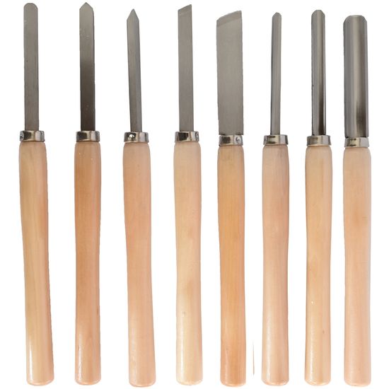 TORK CRAFT Chisel Set Wood Turning 8 Piece Std Wooden Case