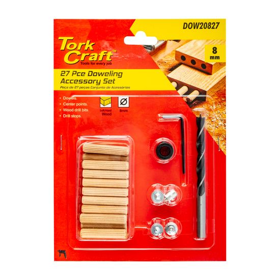 TORK CRAFT Doweling Accessory Kit 8mm - 27 Piece (birch Wood)