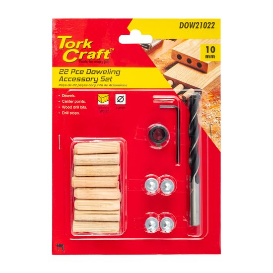 TORK CRAFT Doweling Accessory Kit 10mm - 22 Piece (birch Wood)