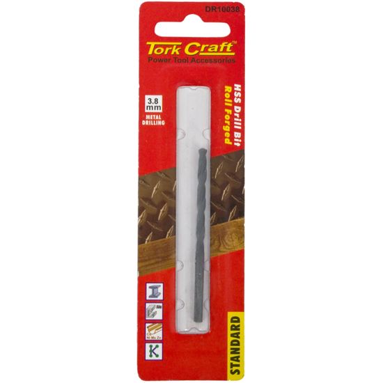TORK CRAFT Drill Bit Hss Standard 3.8mm 1/card