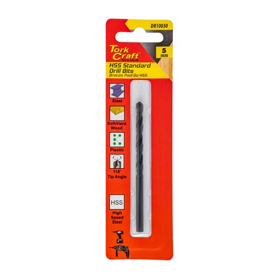 TORK CRAFT Drill Bit Hss Standard 5.0mm 1/card