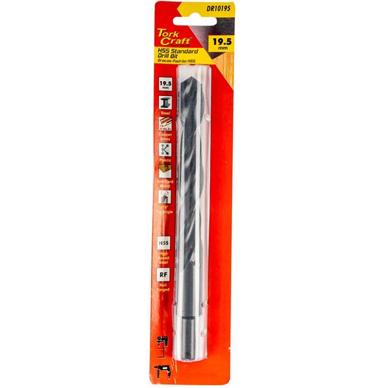 TORK CRAFT Drill Bit Hss Standard 19.5mm Reduced Shank 1/card