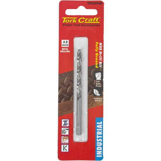 TORK CRAFT Drill Hss 4.8mm 135deg 1/card Industrial Bit