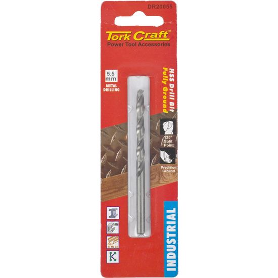 TORK CRAFT Drill Hss 5.5mm 135deg 1/card Industrial Bit