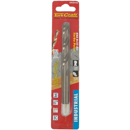 TORK CRAFT Drill Bit Hss Turbo Point 10.5mm 1/card