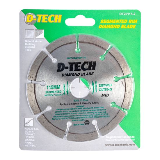 D-TECH Diamond Vlade Segmented Mid. 115x22,23mm Screed/brick/masonry