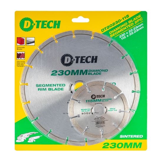 D-TECH Diamond Blade 230mmx22.22mm+115mmx22.2mm Segemented