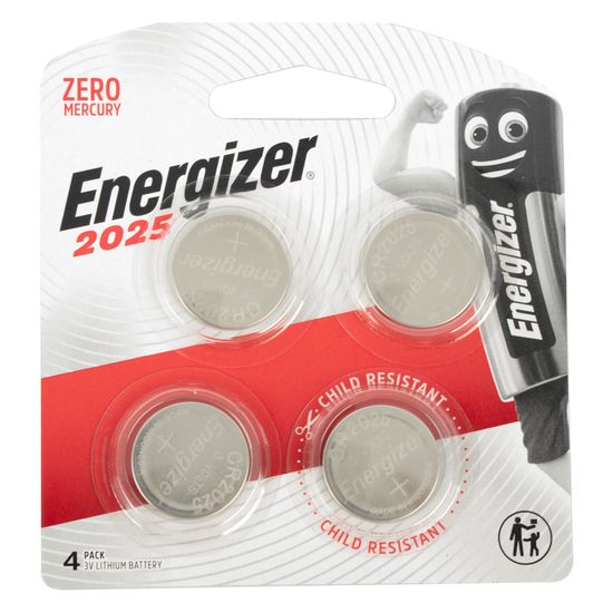 ENERGIZER Cr2025 3v Lithium Coin Battery 4 Pack