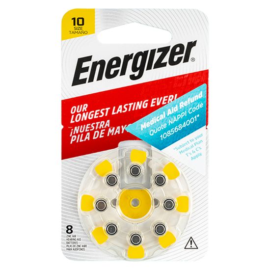 ENERGIZER Hearing Aid Bat 10 Yellow 8 Pack
