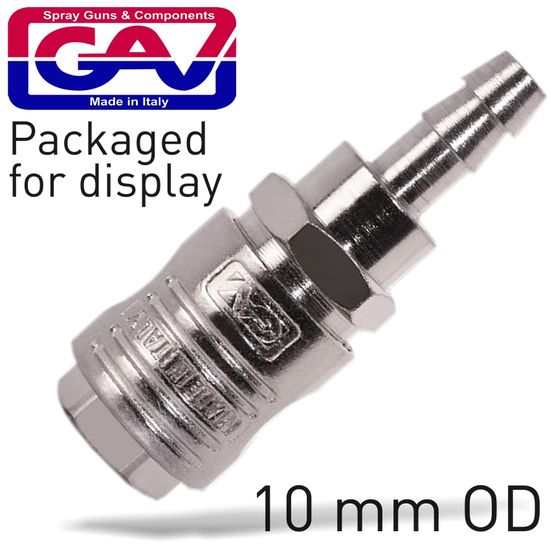 GAV Quick Coupler 10mm Hose Packaged Euroline