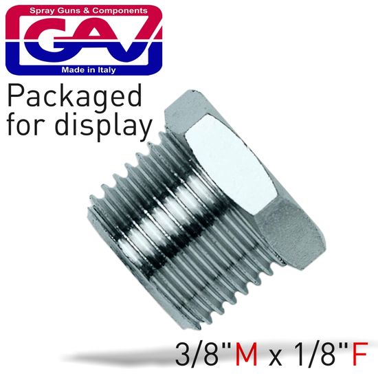 GAV Taper Reducer Bush 3/8 X 1/8 M/f Packaged