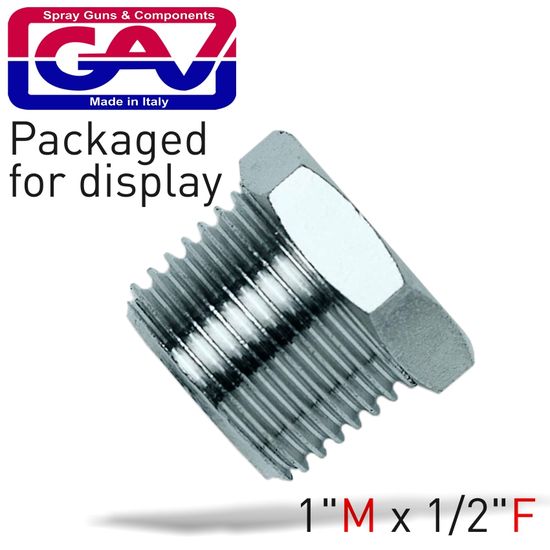 GAV Taper Reducer Bush 1 M X1/2 F Packaged