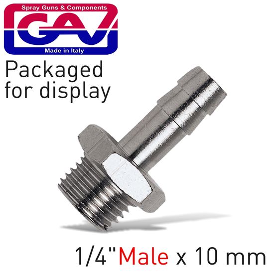 GAV Hose Adaptor 1/4'm X 10mm Packaged