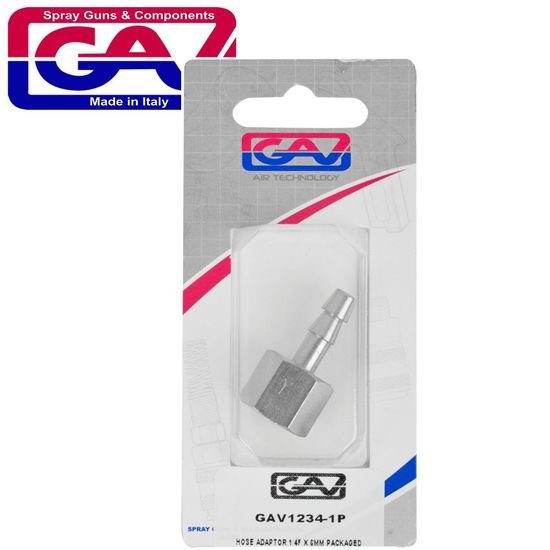GAV Hose Adaptor 1/4f X 6mm Packaged