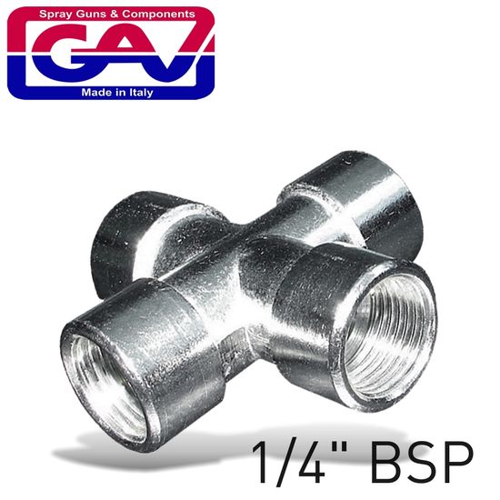 GAV 4 Way Connector 1/4' Ffff