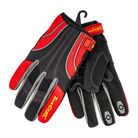 TORK CRAFT Mechanics Glove X Large Synthetic Leather Reinforced Palm Spandex Red
