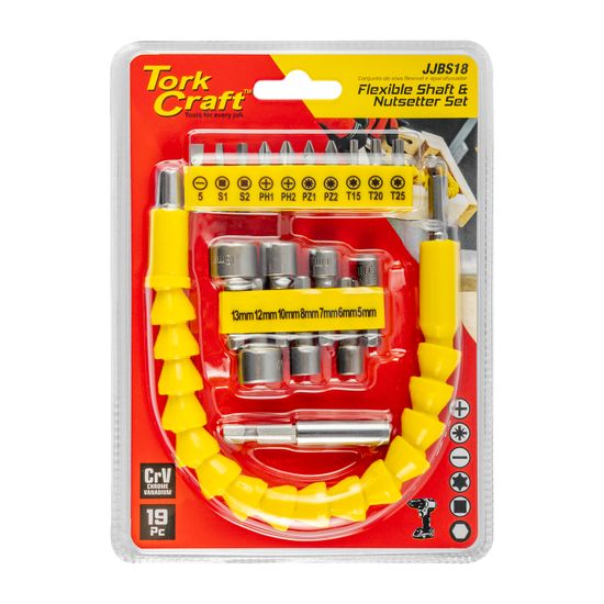 TORK CRAFT 18 Piece Flex. Shaft & Nutsetter Set