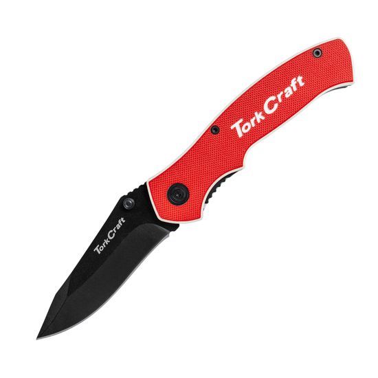 TORK CRAFT Knife Foldable Utility Red With G10 Material Handle And Belt Clip