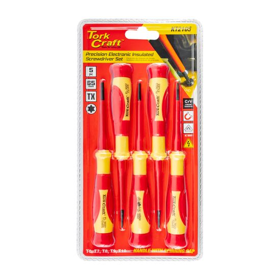TORK CRAFT 5pc Precision Electronic Insulated Screwdriver Set