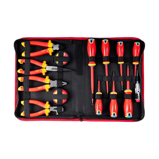 TORK CRAFT 14pc S/driver (ph/sl) & Hand Tools Set Electricians Insulated Vde