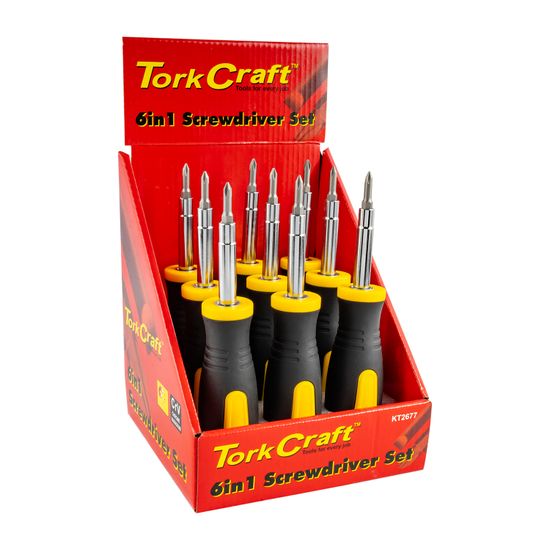 TORK CRAFT Screwdriver 6 In 1 Crv Bits Per Box Of 9