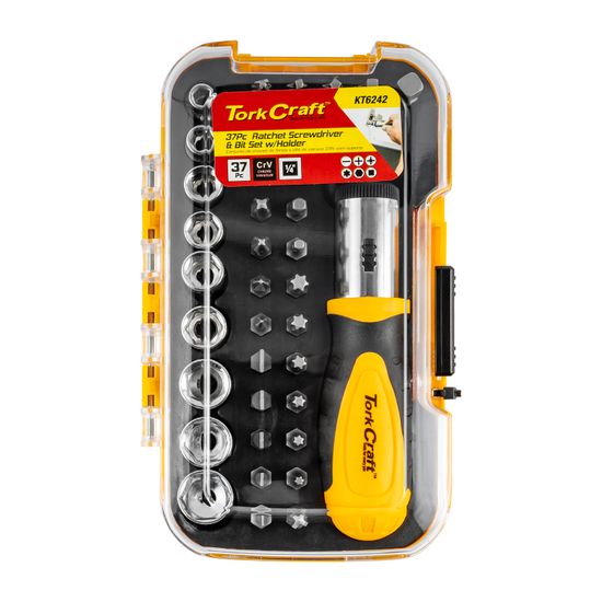TORK CRAFT Screwdriver Ratchet Bit Set 37pc