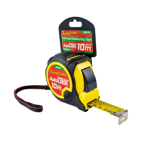 TORK CRAFT Measuring Tape Multi Lock 10m X 25mm Rubber Casing Matt Finish