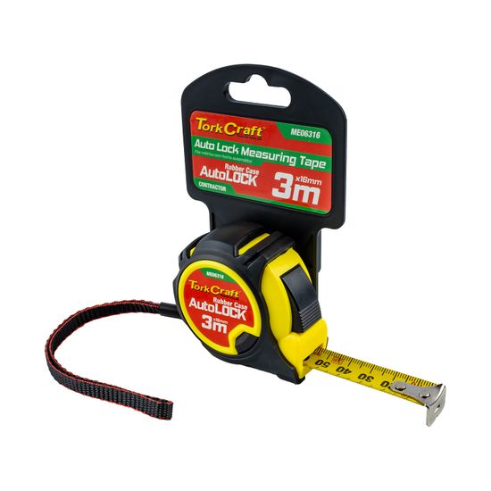 TORK CRAFT Measuring Tape Multi Lock 3m X 16mm Rubber Casing Matt Finish