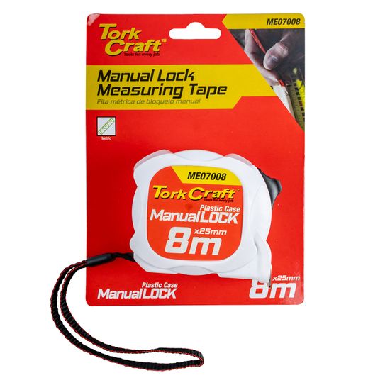TORK CRAFT Measuring Tape M/lock 8m X 25mm Plastic Casing
