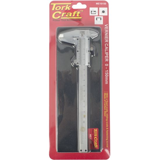 TORK CRAFT Vernier 150mm Carbon Steel Metric 0.02 Acc