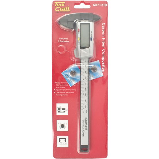 TORK CRAFT Vernier Carbon Fibre 150mm Metric / Inch Digital 0.01mm Acc.