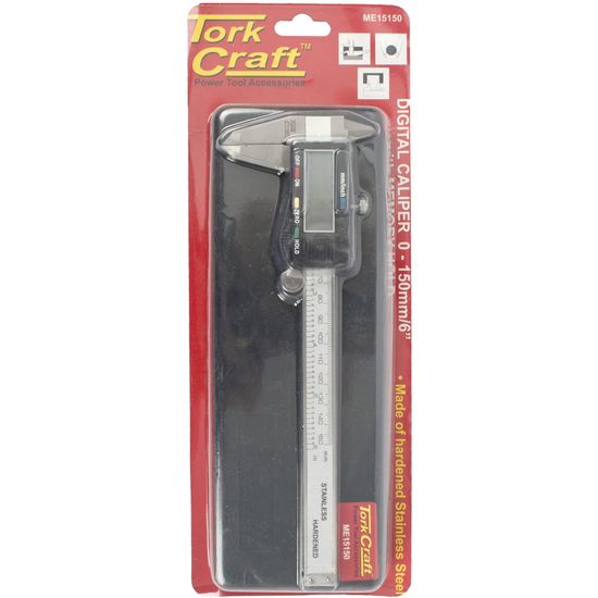 TORK CRAFT Vernier Digital 150mm Memory Hold S/steel 0.01mm Acc. Metric / Inch