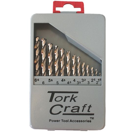 TORK CRAFT Drill Bit Set 13pce Hss Ground Bright Finish