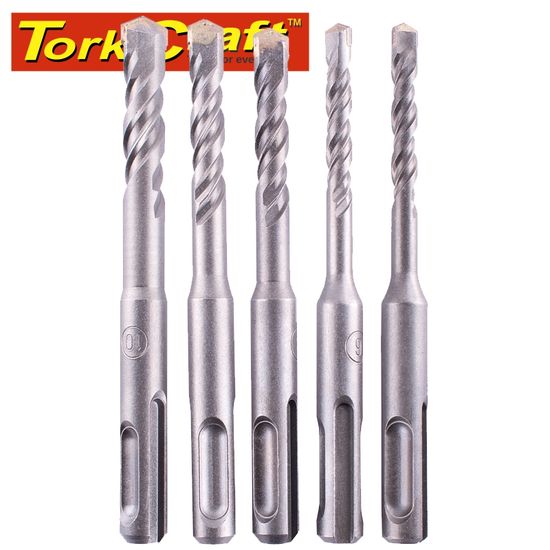 TORK CRAFT Sds 110mm Drill Bit Set 5pc 2 X6mm, 2 X 8mm, 1x10mm