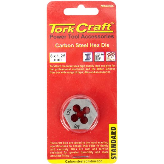 TORK CRAFT Die Carb.steel 8x1.25mm Carded