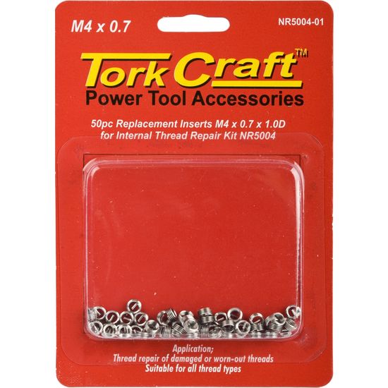 TORK CRAFT Thread Repair Kit M4 X 0.7 X1.0d Repl. Inserts For Nr5004