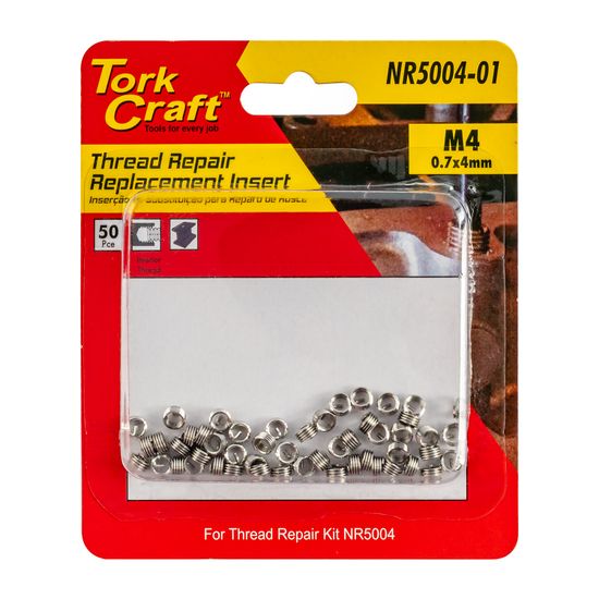 TORK CRAFT Thread Repair Kit M4 X 0.7 X1.0d Repl. Inserts For Nr5004