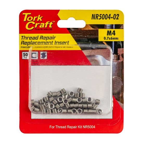 TORK CRAFT Thread Repair Kit M4 X 0.7 X1.5d Repl. Inserts For Nr5004
