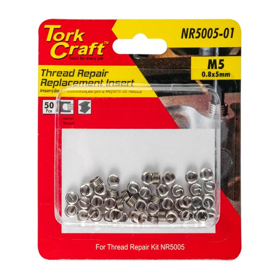 TORK CRAFT Thread Repair Kit M5 X 0.8 X 1.0d Repl. Inserts For Nr5005
