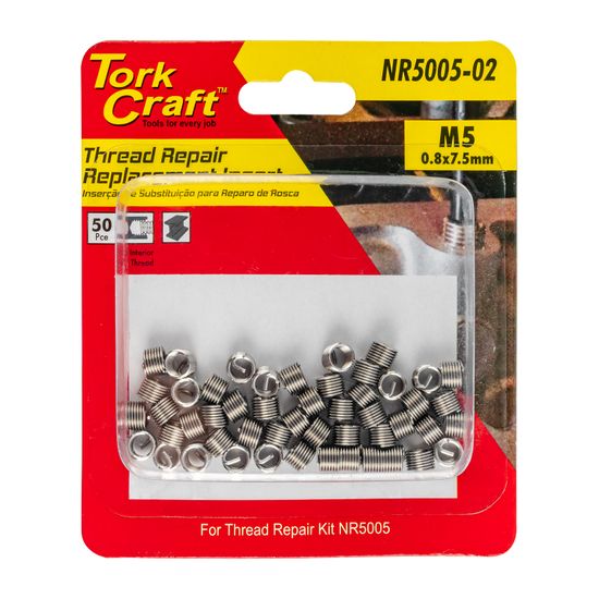 TORK CRAFT Thread Repair Kit M5 X 0.8 X 1.5d Repl. Inserts For Nr5005