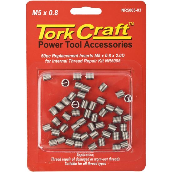 TORK CRAFT Thread Repair Kit M5 X 0.8 X 2.0d Repl. Inserts For Nr5005